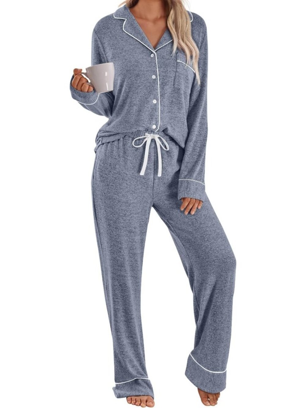 Cozy Women's Long Sleeve Pajama Set - 2 Piece Lounge Outfit for Fall 2026